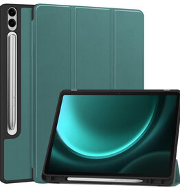 BASEY. BASEY. Samsung Galaxy Tab S9 FE Plus Hoesje Met Uitsparing S Pen - Donkergroen