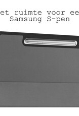 BASEY. Hoesje Geschikt voor Samsung Galaxy Tab S9 FE Plus Hoes Case Tablet Hoesje Tri-fold Met Uitsparing Geschikt voor S Pen - Hoes Geschikt voor Samsung Tab S9 FE Plus Hoesje Hard Cover Bookcase Hoes - Grijs