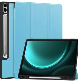 BASEY. BASEY. Samsung Galaxy Tab S9 FE Plus Hoesje Met Uitsparing S Pen - Licht Blauw