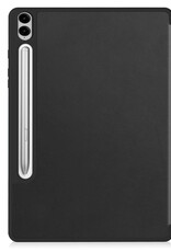 BASEY. Hoesje Geschikt voor Samsung Galaxy Tab S9 FE Plus Hoes Case Tablet Hoesje Tri-fold Met Uitsparing Geschikt voor S Pen - Hoes Geschikt voor Samsung Tab S9 FE Plus Hoesje Hard Cover Bookcase Hoes - Zwart