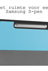 BASEY. Hoesje Geschikt voor Samsung Galaxy Tab S9 FE Plus Hoes Case Tablet Hoesje Tri-fold Met Uitsparing Geschikt voor S Pen Met Screenprotector - Hoes Geschikt voor Samsung Tab S9 FE Plus Hoesje Hard Cover Bookcase Hoes - Lichtblauw