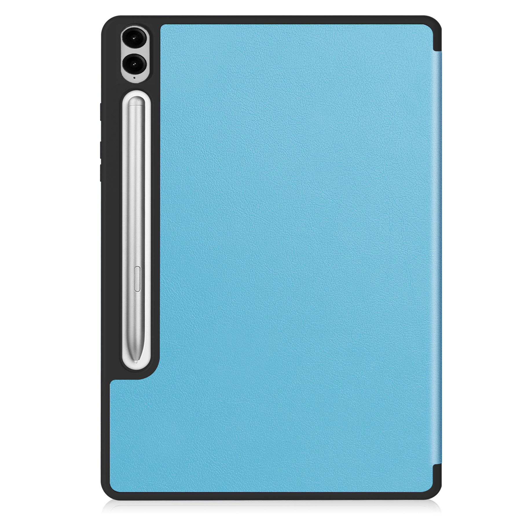 BASEY. Hoesje Geschikt voor Samsung Galaxy Tab S9 FE Plus Hoes Case Tablet Hoesje Tri-fold Met Uitsparing Geschikt voor S Pen Met Screenprotector - Hoes Geschikt voor Samsung Tab S9 FE Plus Hoesje Hard Cover Bookcase Hoes - Lichtblauw