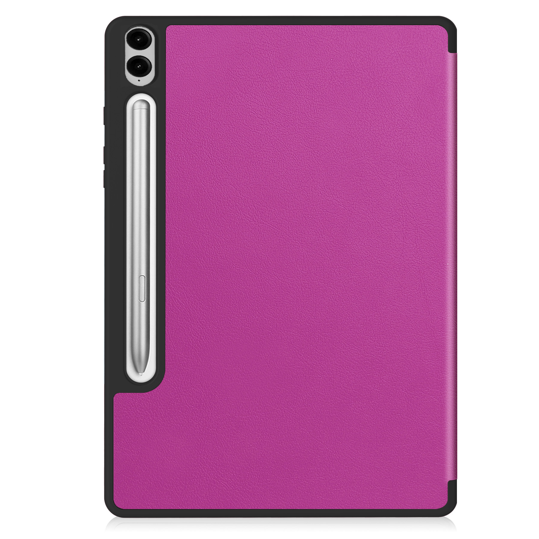BASEY. Hoesje Geschikt voor Samsung Galaxy Tab S9 FE Plus Hoes Case Tablet Hoesje Tri-fold Met Uitsparing Geschikt voor S Pen Met Screenprotector - Hoes Geschikt voor Samsung Tab S9 FE Plus Hoesje Hard Cover Bookcase Hoes - Paars
