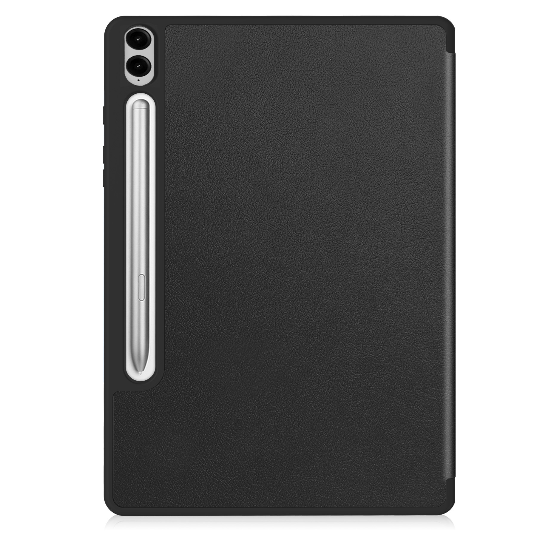 BASEY. Hoesje Geschikt voor Samsung Galaxy Tab S9 FE Plus Hoes Case Tablet Hoesje Tri-fold Met Uitsparing Geschikt voor S Pen Met Screenprotector - Hoes Geschikt voor Samsung Tab S9 FE Plus Hoesje Hard Cover Bookcase Hoes - Zwart