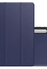 NoXx Hoesje Geschikt voor Samsung Galaxy Tab S9 FE Plus Hoesje Case Hard Cover Hoes Book Case Met Uitsparing Geschikt voor S Pen - Donkerblauw