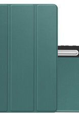 NoXx Hoesje Geschikt voor Samsung Galaxy Tab S9 FE Plus Hoesje Case Hard Cover Hoes Book Case Met Uitsparing Geschikt voor S Pen - Donkergroen
