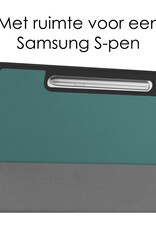 NoXx Hoesje Geschikt voor Samsung Galaxy Tab S9 FE Plus Hoesje Case Hard Cover Hoes Book Case Met Uitsparing Geschikt voor S Pen - Donkergroen