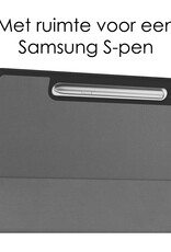 NoXx Hoesje Geschikt voor Samsung Galaxy Tab S9 FE Plus Hoesje Case Hard Cover Hoes Book Case Met Uitsparing Geschikt voor S Pen - Grijs