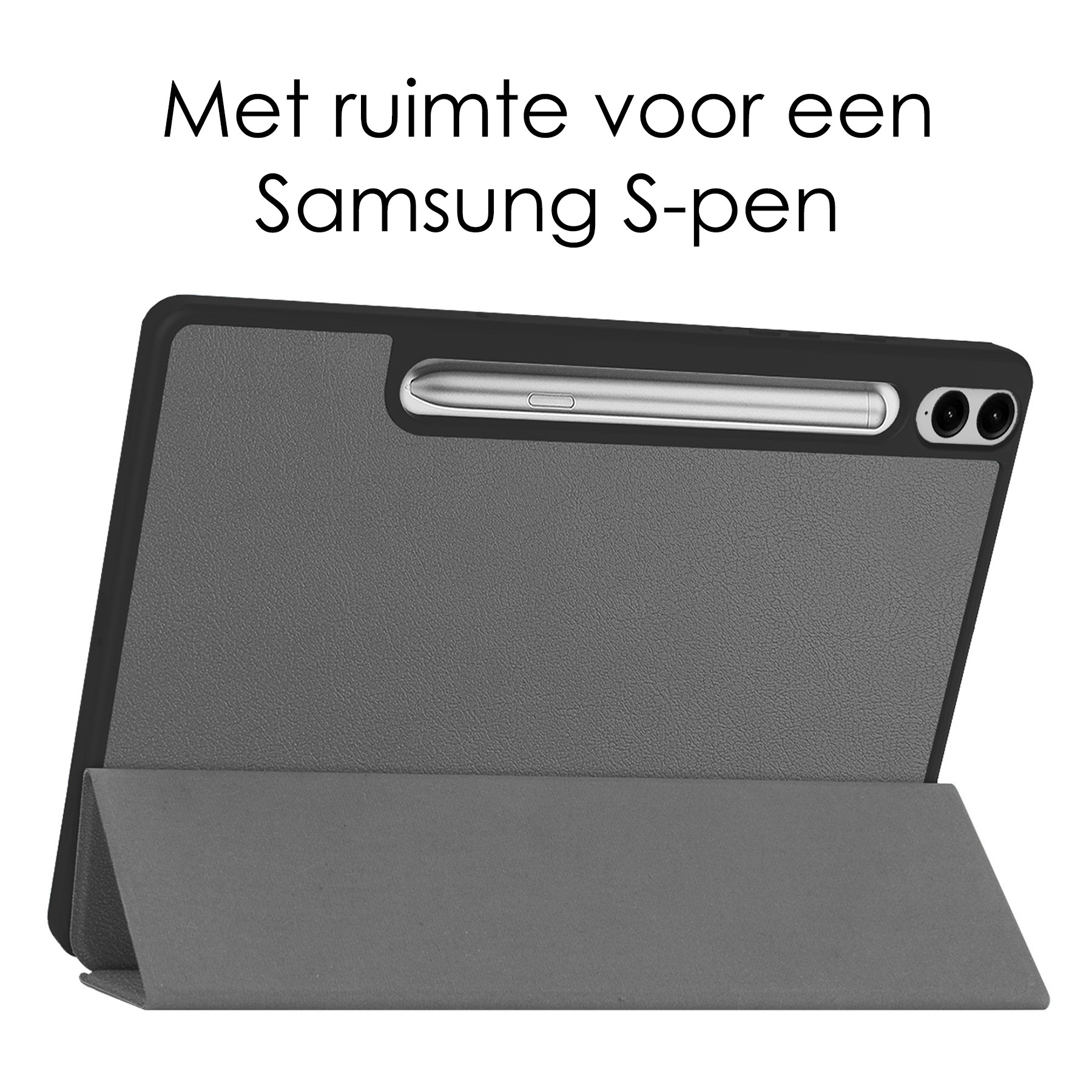 NoXx Hoesje Geschikt voor Samsung Galaxy Tab S9 FE Plus Hoesje Case Hard Cover Hoes Book Case Met Uitsparing Geschikt voor S Pen - Grijs