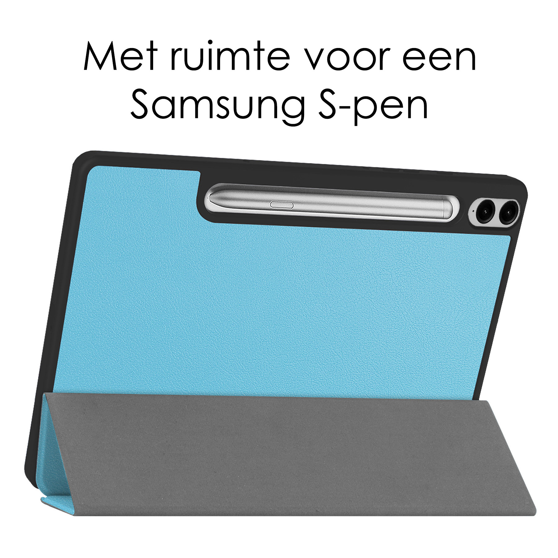 NoXx Hoesje Geschikt voor Samsung Galaxy Tab S9 FE Plus Hoesje Case Hard Cover Hoes Book Case Met Uitsparing Geschikt voor S Pen - Lichtblauw