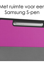 NoXx Hoesje Geschikt voor Samsung Galaxy Tab S9 FE Plus Hoesje Case Hard Cover Hoes Book Case Met Uitsparing Geschikt voor S Pen - Paars