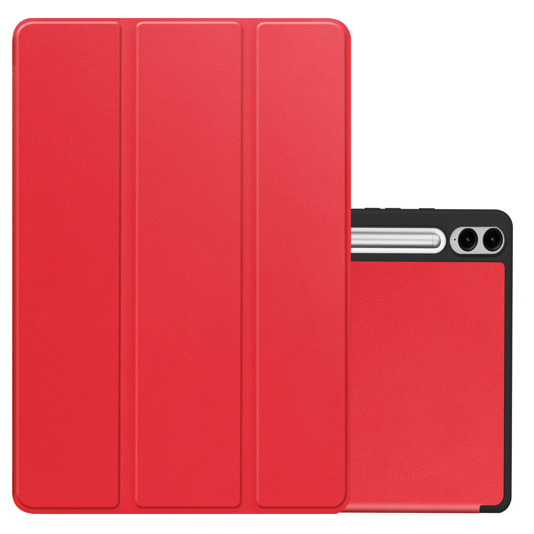 NoXx Hoesje Geschikt voor Samsung Galaxy Tab S9 FE Plus Hoesje Case Hard Cover Hoes Book Case Met Uitsparing Geschikt voor S Pen - Rood