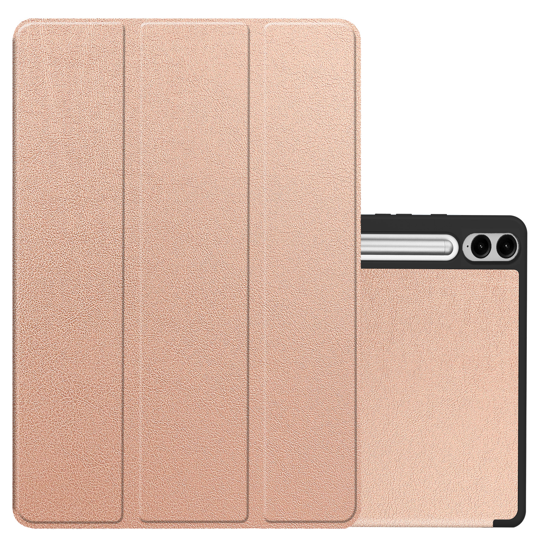NoXx Hoesje Geschikt voor Samsung Galaxy Tab S9 FE Plus Hoesje Case Hard Cover Hoes Book Case Met Uitsparing Geschikt voor S Pen - Rosé Goud