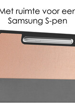 NoXx Hoesje Geschikt voor Samsung Galaxy Tab S9 FE Plus Hoesje Case Hard Cover Hoes Book Case Met Uitsparing Geschikt voor S Pen - Rosé Goud