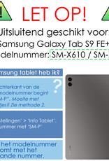 NoXx Hoesje Geschikt voor Samsung Galaxy Tab S9 FE Plus Hoesje Case Hard Cover Hoes Book Case Met Uitsparing Geschikt voor S Pen - Rood