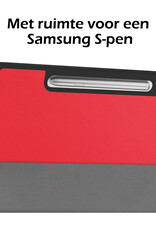 Nomfy Hoes Geschikt voor Samsung Galaxy Tab S9 FE Plus Hoes Tri-fold Tablet Hoesje Case Met Uitsparing Geschikt voor S Pen - Hoesje Geschikt voor Samsung Tab S9 FE Plus Hoesje Hardcover Bookcase - Rood