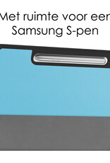 NoXx Hoesje Geschikt voor Samsung Galaxy Tab S9 FE Plus Hoesje Case Hard Cover Hoes Book Case Met Uitsparing Geschikt voor S Pen Met Screenprotector - Lichtblauw