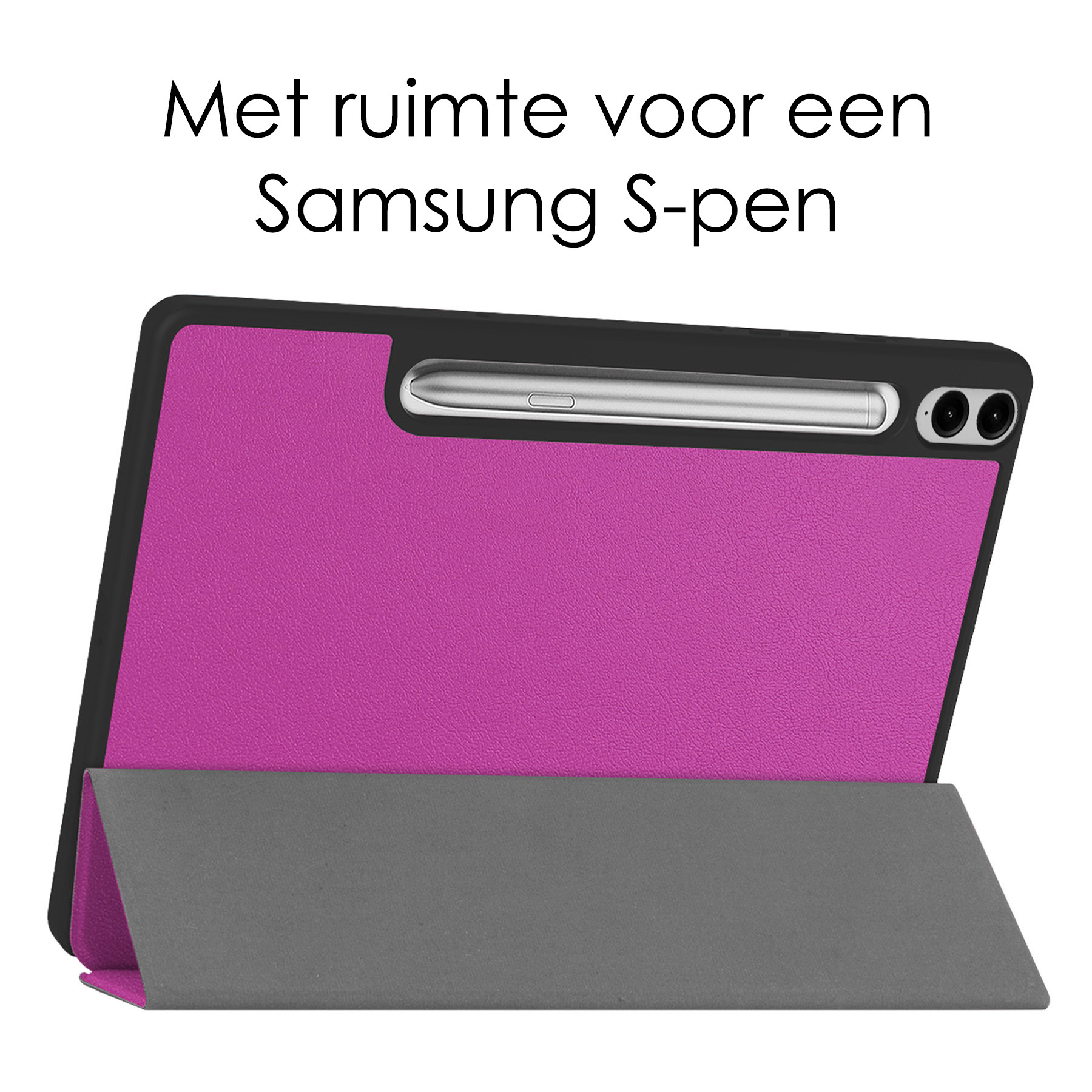 NoXx Hoesje Geschikt voor Samsung Galaxy Tab S9 FE Plus Hoesje Case Hard Cover Hoes Book Case Met Uitsparing Geschikt voor S Pen Met Screenprotector - Paars
