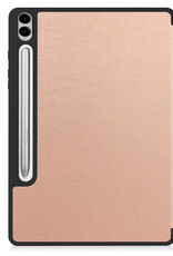 NoXx Hoesje Geschikt voor Samsung Galaxy Tab S9 FE Plus Hoesje Case Hard Cover Hoes Book Case Met Uitsparing Geschikt voor S Pen Met Screenprotector - Rosé Goud