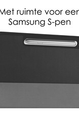 NoXx Hoesje Geschikt voor Samsung Galaxy Tab S9 FE Plus Hoesje Case Hard Cover Hoes Book Case Met Uitsparing Geschikt voor S Pen Met Screenprotector - Zwart