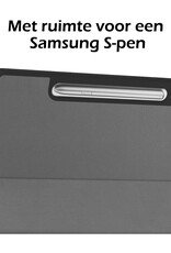 Nomfy Hoes Geschikt voor Samsung Galaxy Tab S9 FE Plus Hoes Tri-fold Tablet Hoesje Case Met Uitsparing Geschikt voor S Pen Met Screenprotector - Hoesje Geschikt voor Samsung Tab S9 FE Plus Hoesje Hardcover Bookcase - Grijs