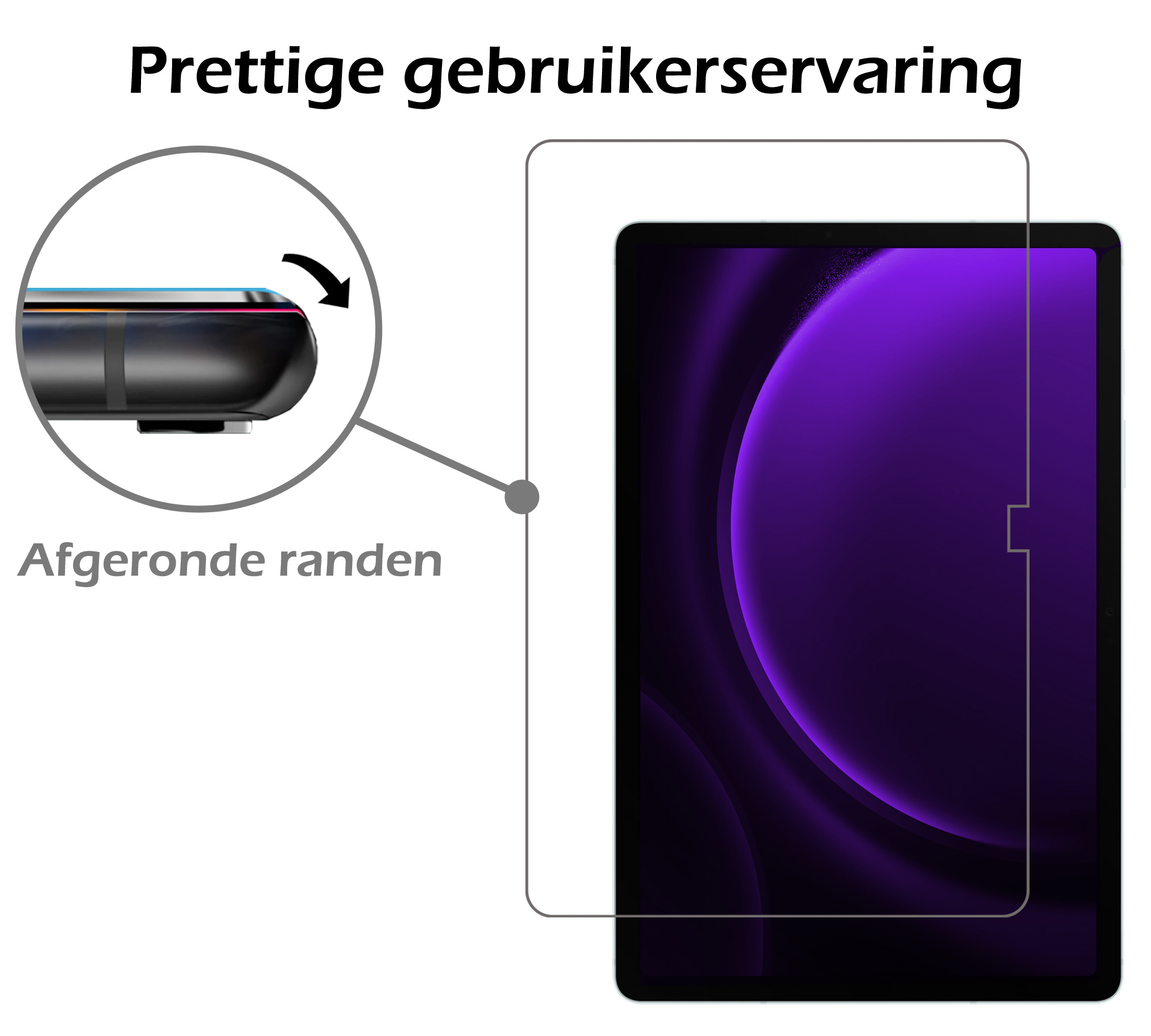 Nomfy Hoes Geschikt voor Samsung Galaxy Tab S9 FE Plus Hoes Tri-fold Tablet Hoesje Case Met Uitsparing Geschikt voor S Pen Met Screenprotector - Hoesje Geschikt voor Samsung Tab S9 FE Plus Hoesje Hardcover Bookcase - Zwart