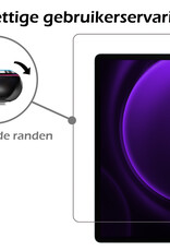 Nomfy Hoes Geschikt voor Samsung Galaxy Tab S9 FE Plus Hoes Tri-fold Tablet Hoesje Case Met Uitsparing Geschikt voor S Pen Met Screenprotector - Hoesje Geschikt voor Samsung Tab S9 FE Plus Hoesje Hardcover Bookcase - Donkerblauw