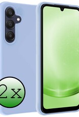 BASEY. Hoes Geschikt voor Samsung A25 Hoesje Siliconen Back Cover Case - Hoesje Geschikt voor Samsung Galaxy A25 Hoes Cover Hoesje - Lichtblauw - 2 Stuks