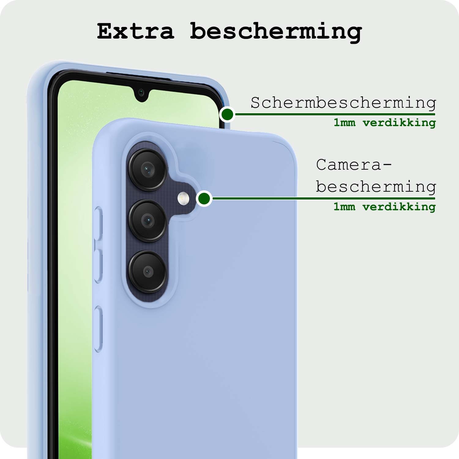 BASEY. Hoes Geschikt voor Samsung A25 Hoesje Siliconen Back Cover Case - Hoesje Geschikt voor Samsung Galaxy A25 Hoes Cover Hoesje - Lichtblauw - 2 Stuks