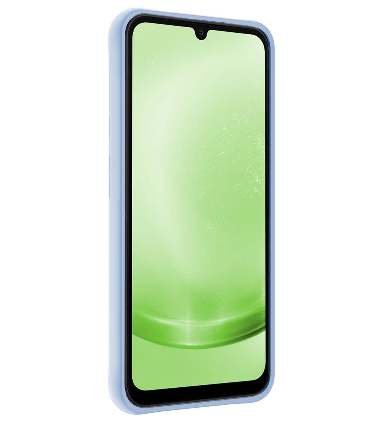 BASEY. Hoes Geschikt voor Samsung A25 Hoesje Siliconen Back Cover Case Met Screenprotector - Hoesje Geschikt voor Samsung Galaxy A25 Hoes Cover Hoesje - Lichtblauw