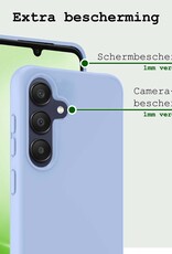 BASEY. Hoes Geschikt voor Samsung A25 Hoesje Siliconen Back Cover Case Met 2x Screenprotector - Hoesje Geschikt voor Samsung Galaxy A25 Hoes Cover Hoesje - Lichtblauw