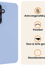 Nomfy Hoesje Geschikt voor Samsung A25 Hoesje Siliconen Cover Case Met 2x Screenprotector - Hoes Geschikt voor Samsung Galaxy A25 Hoes Back Case - Lichtblauw