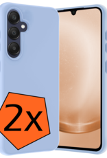 Nomfy Hoesje Geschikt voor Samsung A25 Hoesje Siliconen Cover Case - Hoes Geschikt voor Samsung Galaxy A25 Hoes Back Case - 2-PACK - Lichtblauw