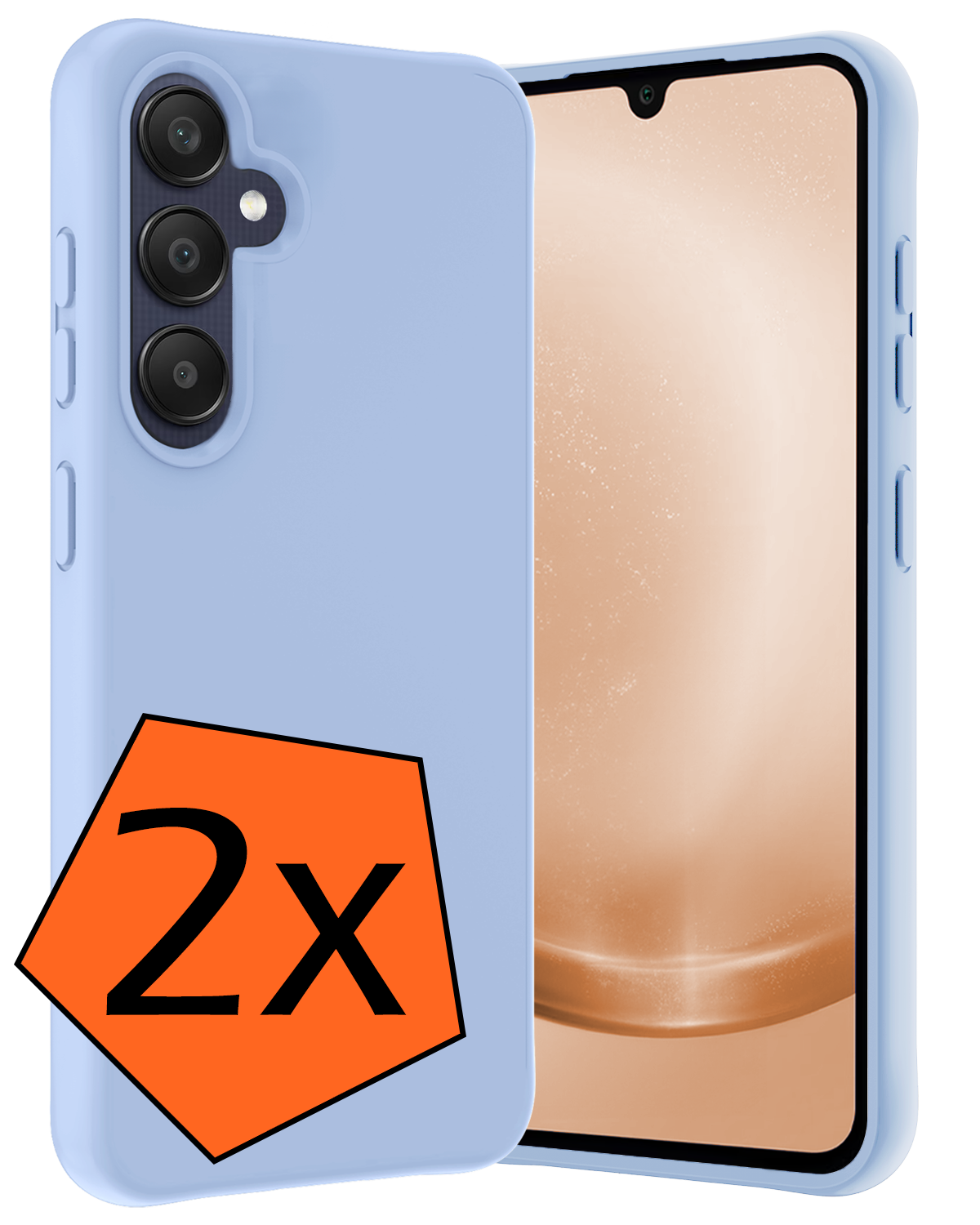 Nomfy Hoesje Geschikt voor Samsung A25 Hoesje Siliconen Cover Case - Hoes Geschikt voor Samsung Galaxy A25 Hoes Back Case - 2-PACK - Lichtblauw