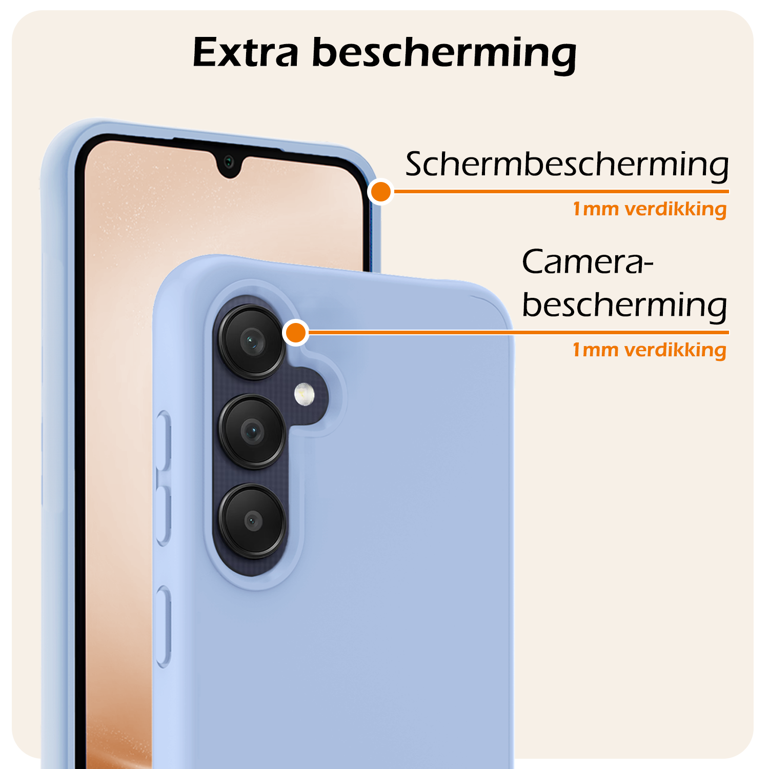 Nomfy Hoesje Geschikt voor Samsung A25 Hoesje Siliconen Cover Case - Hoes Geschikt voor Samsung Galaxy A25 Hoes Back Case - 2-PACK - Lichtblauw