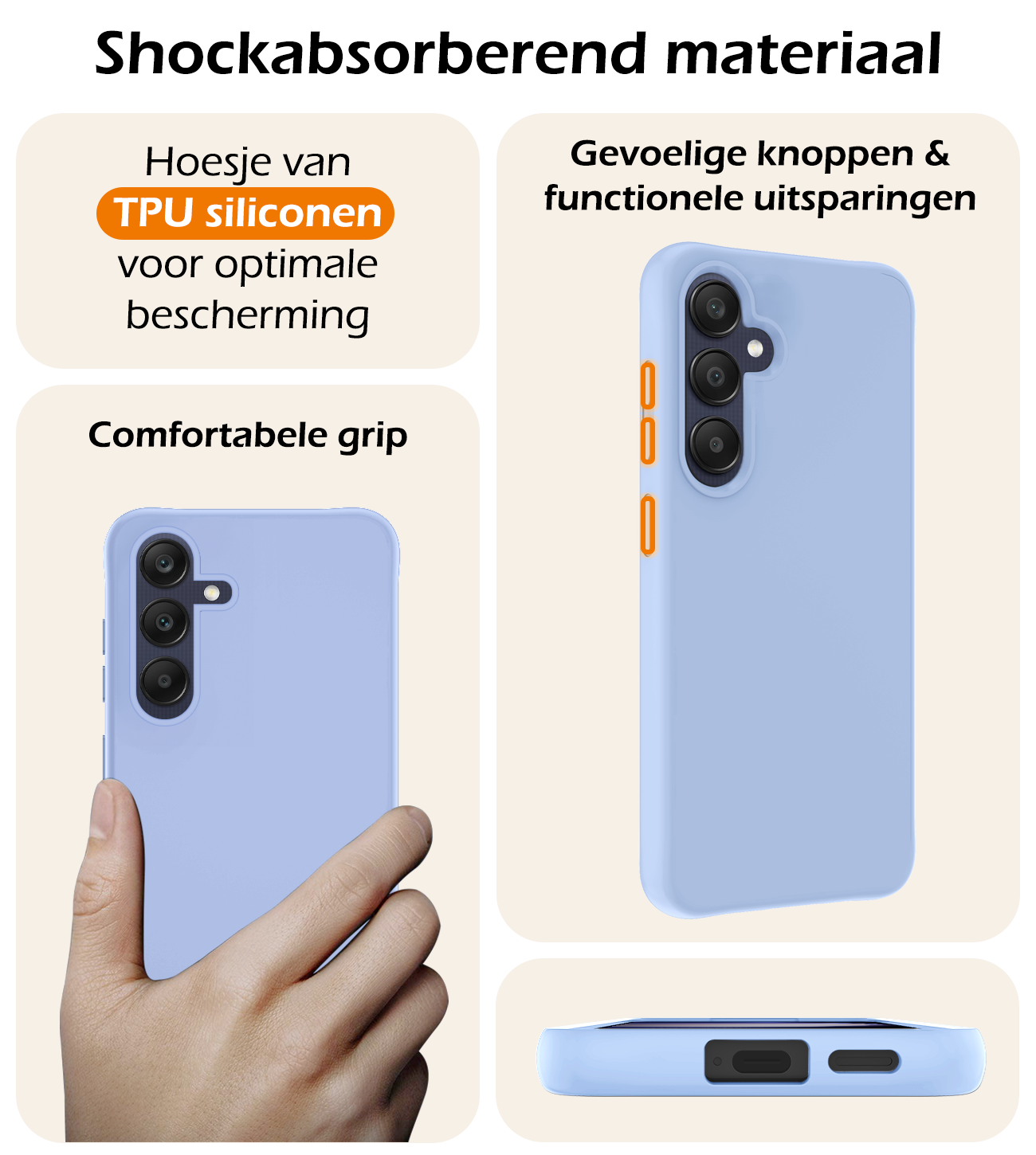 Nomfy Hoesje Geschikt voor Samsung A25 Hoesje Siliconen Cover Case - Hoes Geschikt voor Samsung Galaxy A25 Hoes Back Case - 2-PACK - Lichtblauw