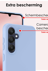 NoXx Hoes Geschikt voor Samsung A25 Hoesje Cover Siliconen Back Case Hoes Met 2x Screenprotector - Lichtblauw