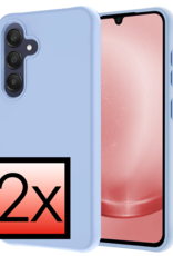 NoXx Hoes Geschikt voor Samsung A25 Hoesje Cover Siliconen Back Case Hoes - Lichtblauw - 2x