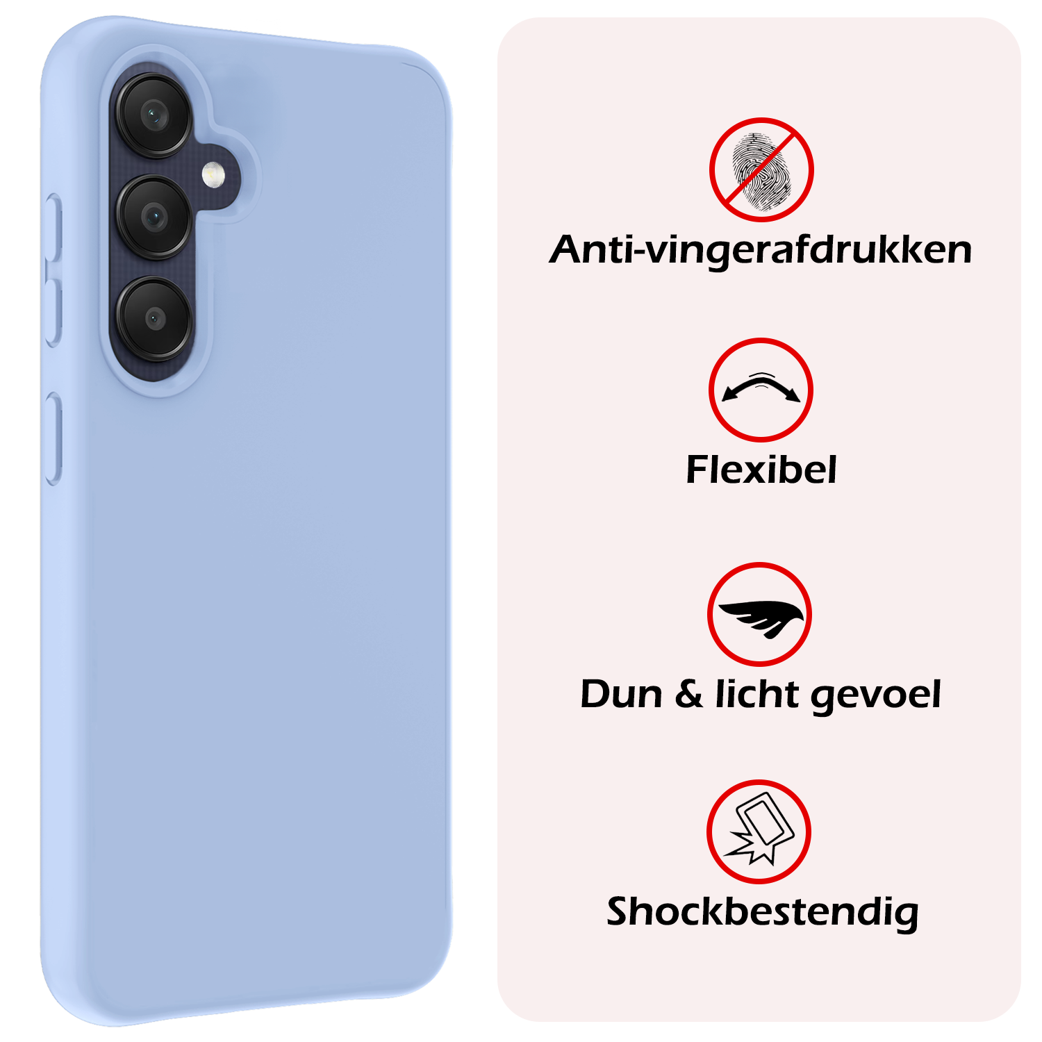 NoXx Hoes Geschikt voor Samsung A25 Hoesje Cover Siliconen Back Case Hoes - Lichtblauw