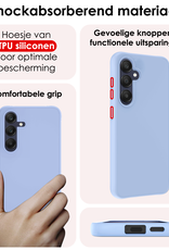 NoXx Hoes Geschikt voor Samsung A25 Hoesje Cover Siliconen Back Case Hoes - Lichtblauw