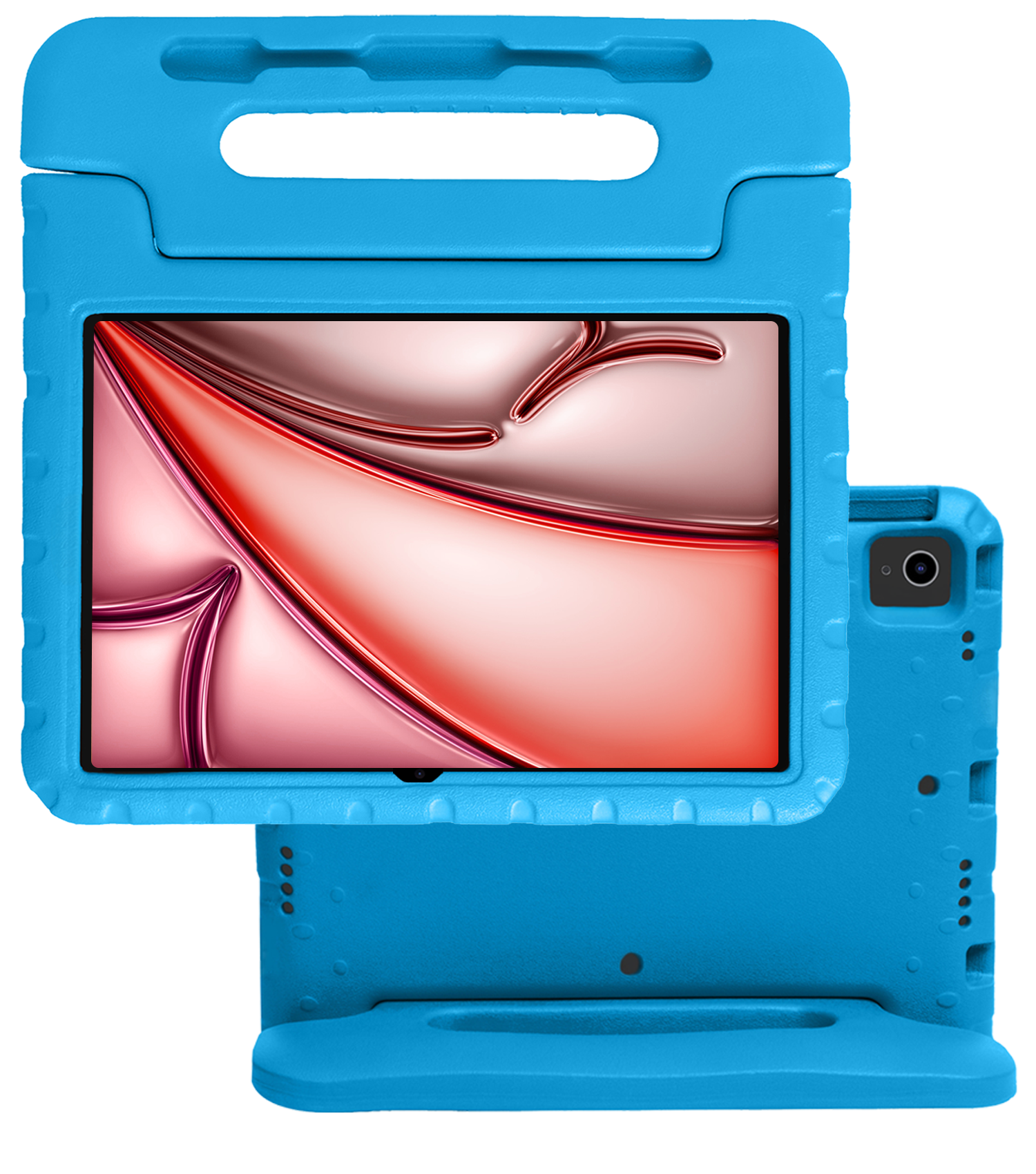 NoXx Hoesje Geschikt voor iPad Air 6 (11 inch) Hoesje Kinderhoes Shockproof Hoes Kids Case - Blauw
