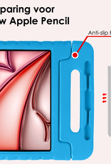 NoXx Hoesje Geschikt voor iPad Air 6 (11 inch) Hoesje Kinderhoes Shockproof Hoes Kids Case - Blauw