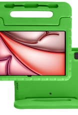 NoXx Hoesje Geschikt voor iPad Air 6 (11 inch) Hoesje Kinderhoes Shockproof Hoes Kids Case - Groen