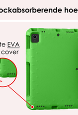 NoXx Hoesje Geschikt voor iPad Air 6 (11 inch) Hoesje Kinderhoes Shockproof Hoes Kids Case - Groen
