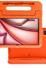 NoXx Hoesje Geschikt voor iPad Air 6 (11 inch) Hoesje Kinderhoes Shockproof Hoes Kids Case - Oranje