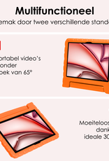 NoXx Hoesje Geschikt voor iPad Air 6 (11 inch) Hoesje Kinderhoes Shockproof Hoes Kids Case - Oranje