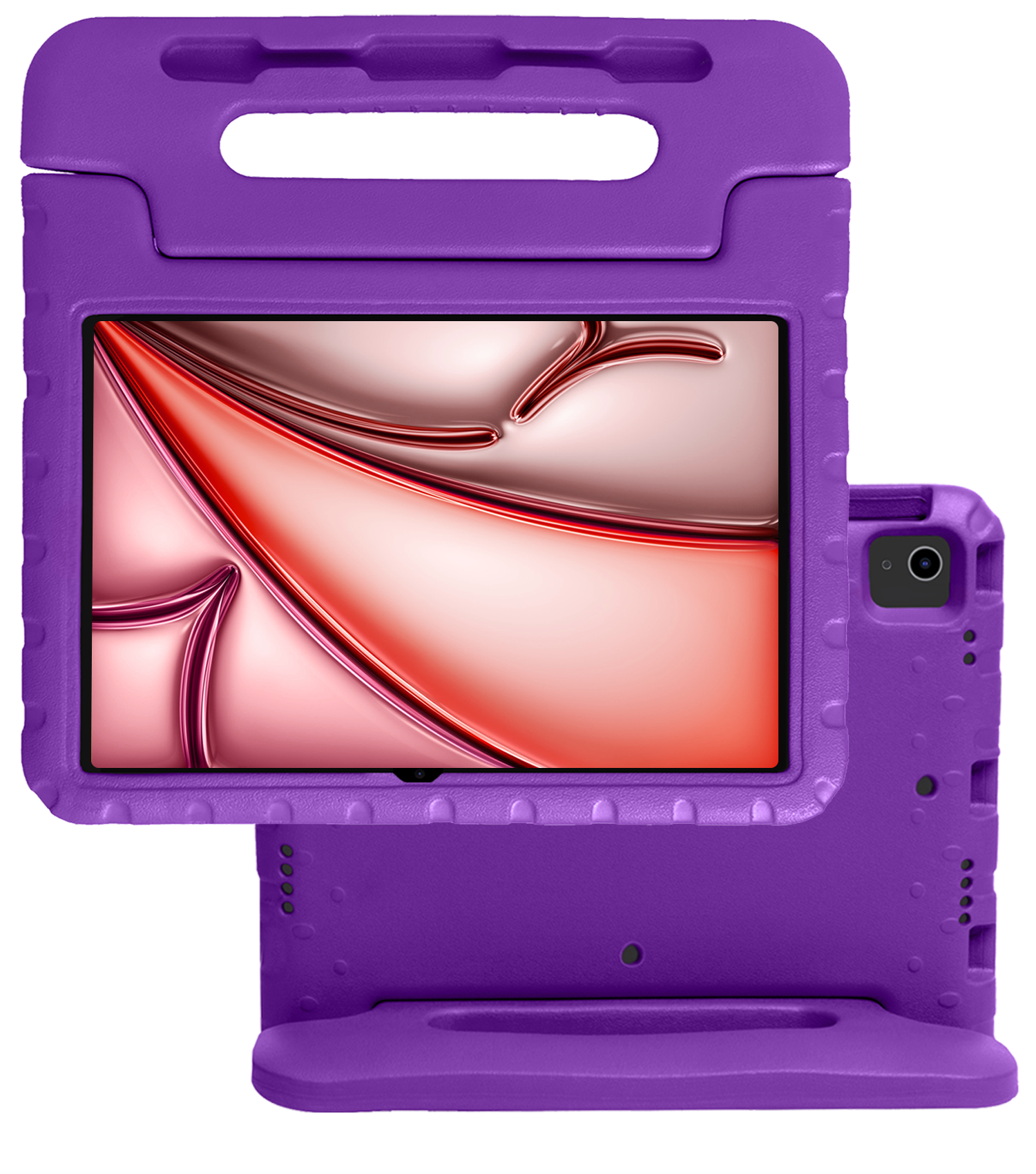 NoXx Hoesje Geschikt voor iPad Air 6 (11 inch) Hoesje Kinderhoes Shockproof Hoes Kids Case - Paars