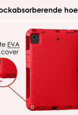 NoXx Hoesje Geschikt voor iPad Air 6 (11 inch) Hoesje Kinderhoes Shockproof Hoes Kids Case - Rood