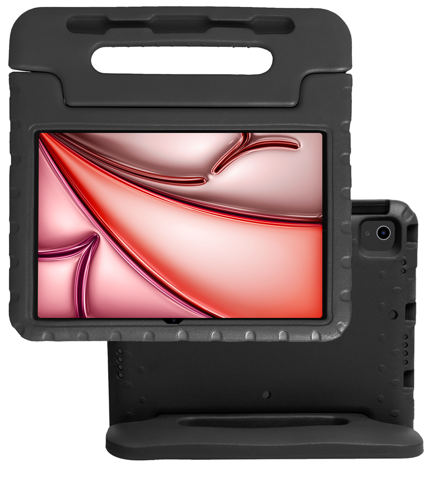 NoXx Hoesje Geschikt voor iPad Air 6 (11 inch) Hoesje Kinderhoes Shockproof Hoes Kids Case - Zwart