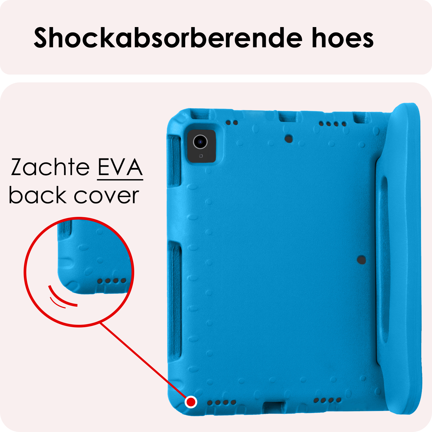 NoXx Hoesje Geschikt voor iPad Air 6 (11 inch) Hoesje Kinderhoes Shockproof Hoes Kids Case Met Screenprotector - Blauw